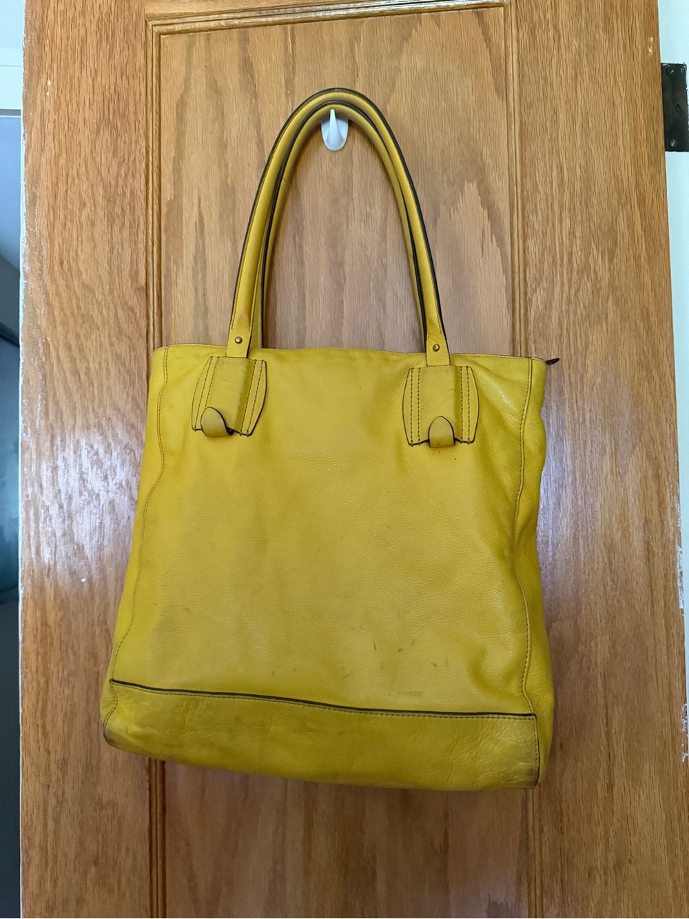 Ralph Lauren Grande Amarillo Canario Cuero Suave Handbag - Picture 2 of 8
